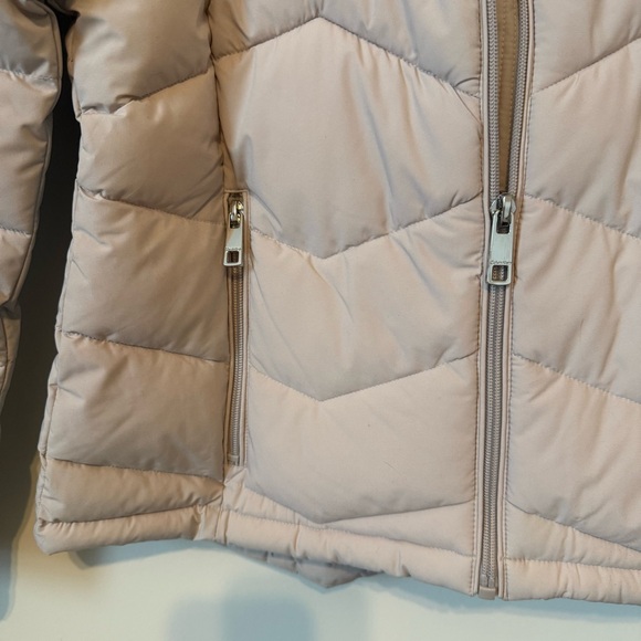 Calvin Klein Light Beige Taupe Short Zip-Up Hooded Quilted Puffer Women’s Jacket - Picture 5 of 12